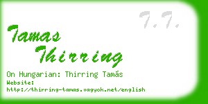 tamas thirring business card