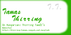 tamas thirring business card